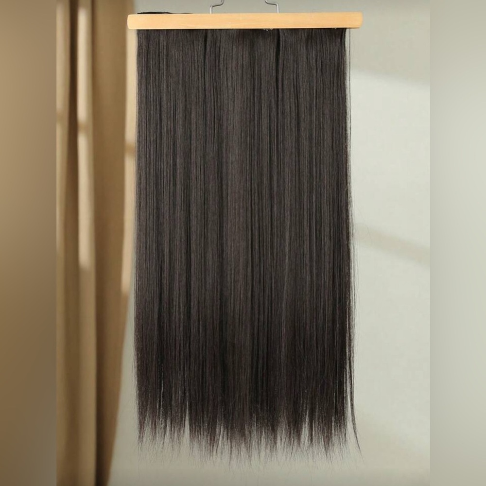 22” Human Hair Blend Clip-In Extensions Long Straight Soft, Full & Natural Look - Picture 4 of 9